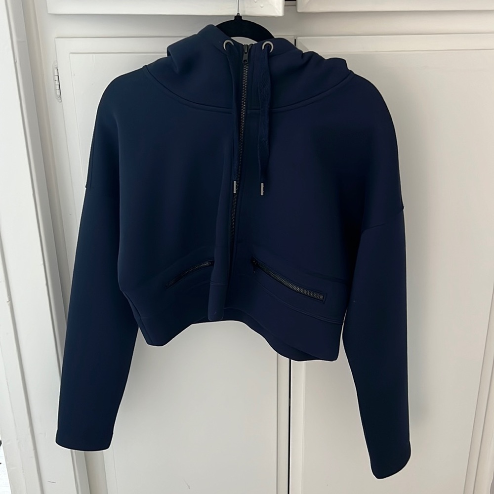 Athleta Cropped Hooded Zip Up Jacket